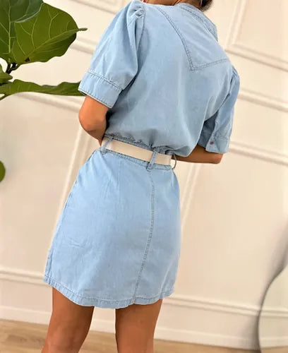 Vestido Jean Denim Nuevo 2da Selección Celeste Lisa L