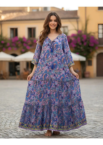 Vestido Seda Hindú India Fiesta