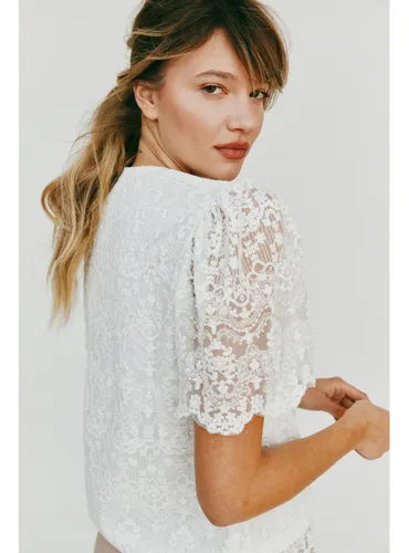 Blusa Camisa Encaje Importada