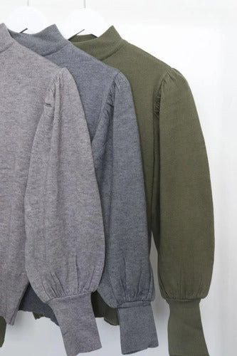 Sweater Tejido Mangas Globo