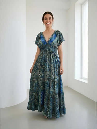 Vestido De Seda Hindú Largo Mod. 14