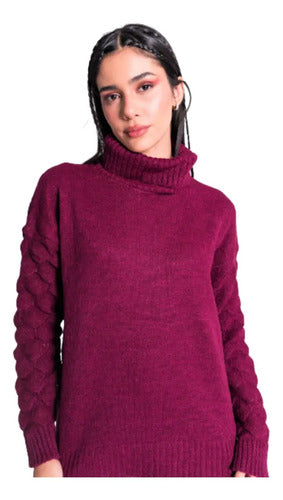 Sweater Polerón  Oversize Talle Grande Marrón Claro Único