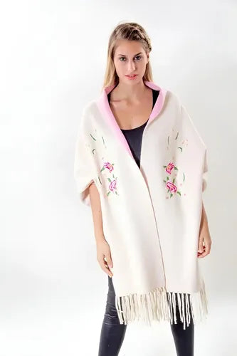 Ruana Poncho Capa  Mangas Tipo Puño Importada Bordada