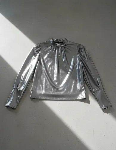 Blusa Manga Larga De Fiesta Noche Metalizada