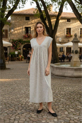 Vestido De Jersey Largo Escote En V