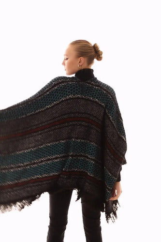 Poncho Saco Ruana Amplio Tejido Xxxl Pelo De Mono