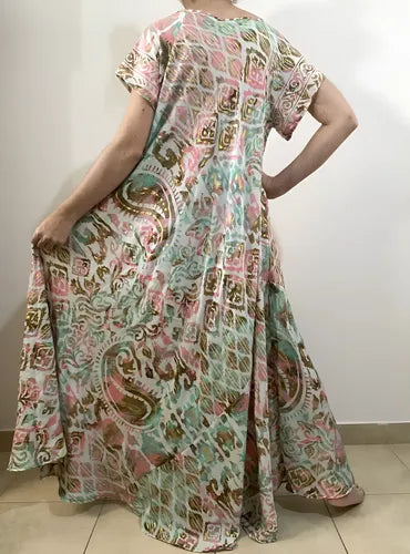 Vestido India Importado Seda Hindú Talle Grande Xxxl Fiesta