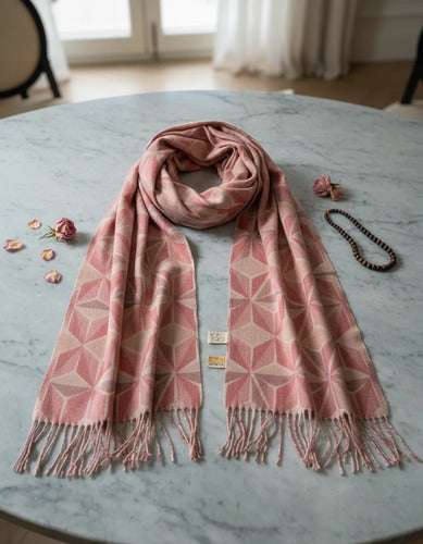 Pashmina Chalina Ruana Lanilla Rombos Importada