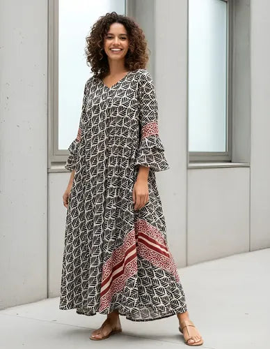 Vestido De India De Algodón Modelo Grande Hasta  Xxxl
