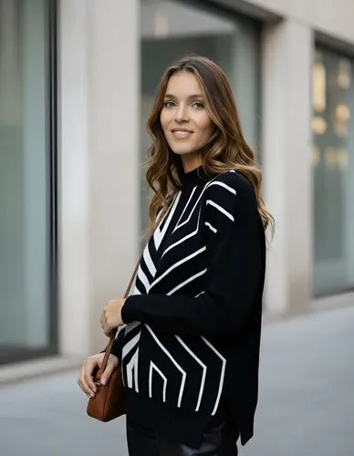 Sweater Pullover Tejido  Geometrico