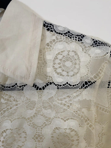 Vestido Camisero Abotonado De Encaje