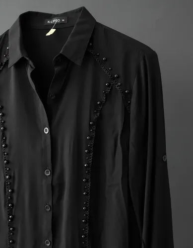Camisa Importada Boho Perlas Y Puntillas (253)