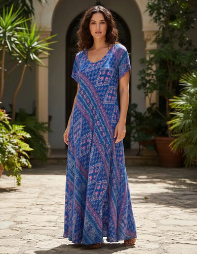 Vestido Largo Seda Boho Importado India Tipo Holi Rapsodia
