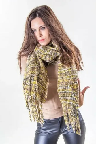 Pashmina Chalina Bufanda Importada Cuadros Multicolor Cuadros