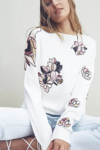 Sweater Bordado Importado Lentejuelas Paillettes Cod. 365