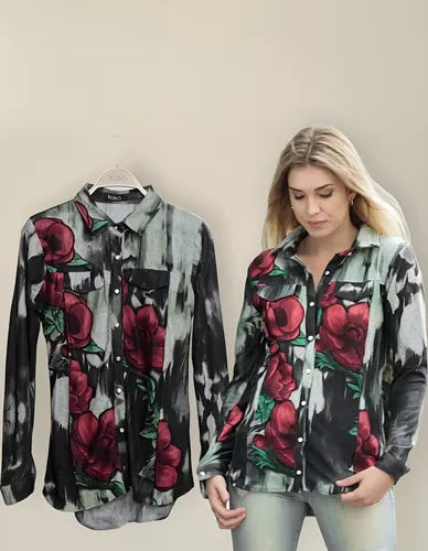 Camisa De Lanilla Estampada