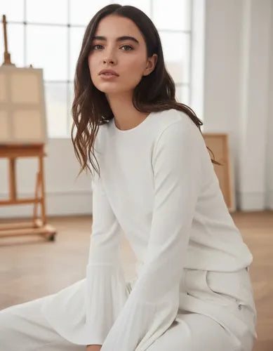 Sweater Tejido  Importado Mangas Oxford (543) Blanco Unico