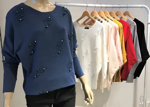 Sweater Tejido Con Strass Importado Cod. 215 Calidad!