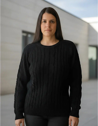 Sweater Tejido Amplio Liso Ochos