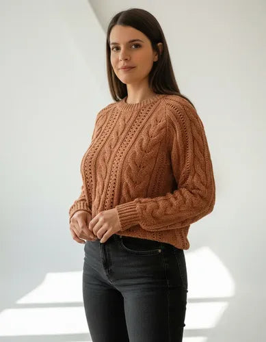 Sweater Chenille Tejido Ochos Calidad! Beige Ochos Único