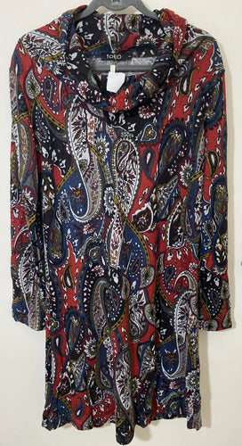 Vestido De Lanilla Estampado Rojo 1 Estampado L