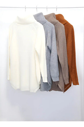Sweater Pullover Tejido Polera Modelo Amplio