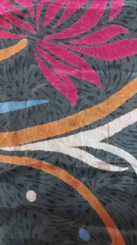 Vestido Largo Seda Hindú Manga Larga Nuevo 2da Selección Multicolor Estampado Único
