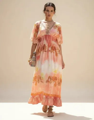 Vestido  Largo Importado  Boho Estampado