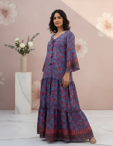 Vestido Seda Hindú India Fiesta