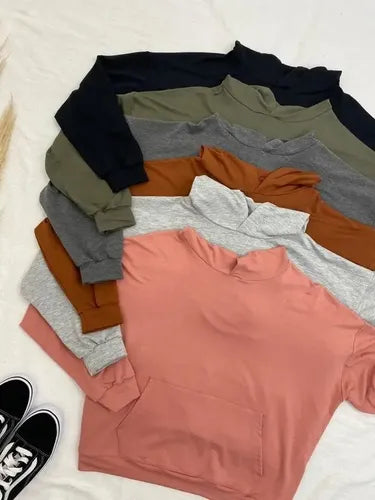 Buzo Básico  Rustico Canguro Amplio Oversize