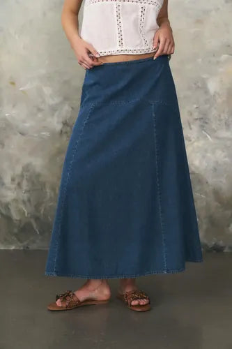 Pollera De Jean Larga Evase