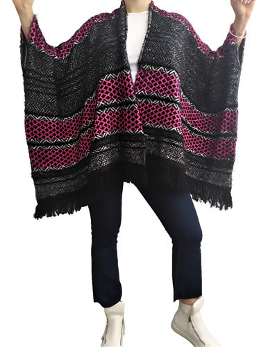 Poncho Saco Ruana Amplio Tejido Xxxl Pelo De Mono