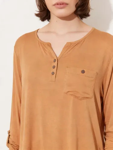 Remera  Manga 3/4 Modal Básica Calidad Botoncitos