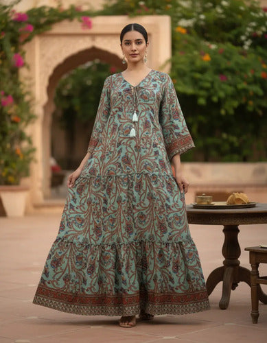 Vestido Seda Hindú India Fiesta