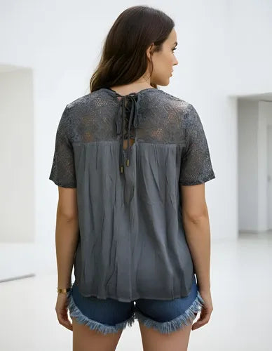 Camisa  Blusa Encaje Boho Hippie Chic Importada