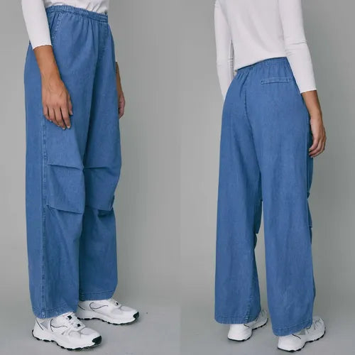 Pantalón De Jean Camisero Parachute Denim Modelo Amplio