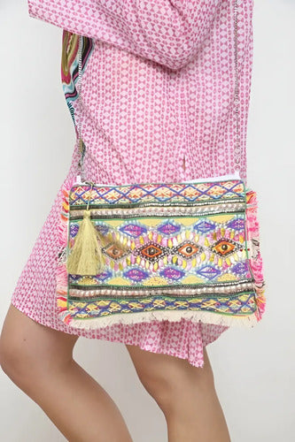 Cartera Bandolera Sobre Importado Bordado Tipo Holi Rapsodia
