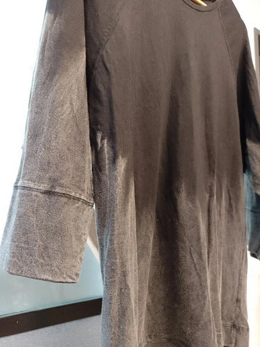 Blusa Remera Manga Larga Batik Diseño Negro Y Gris 1