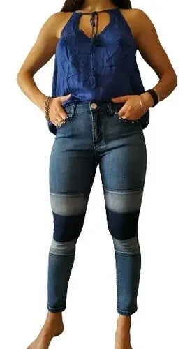 Jean Denim Chupín Importado Azul Liso 26