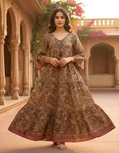 Vestido Seda Hindú India Fiesta