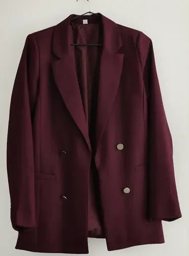 Saco Blazer Abierto Sastrero Con Botones Peltres Y Hombreras