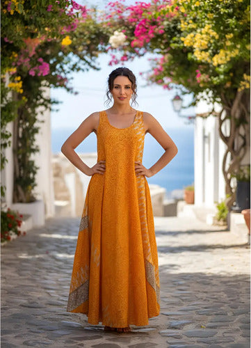 Vestido Solero Seda Hindu  Modelo Amplio