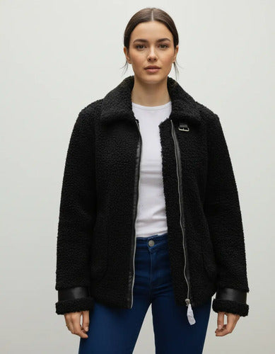 Campera Gamulan Chaqueta Importada Corderito Y  Ecocuero