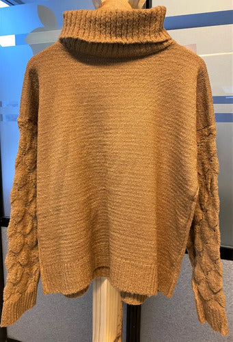 Sweater Polerón  Oversize Talle Grande Marrón Claro Único