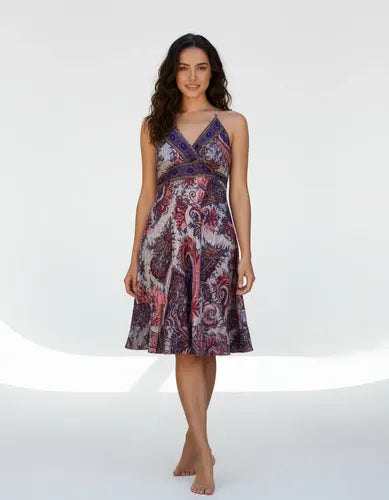 Vestido Solero Importado India Fiesta Boho T/ Rapsodia Holi