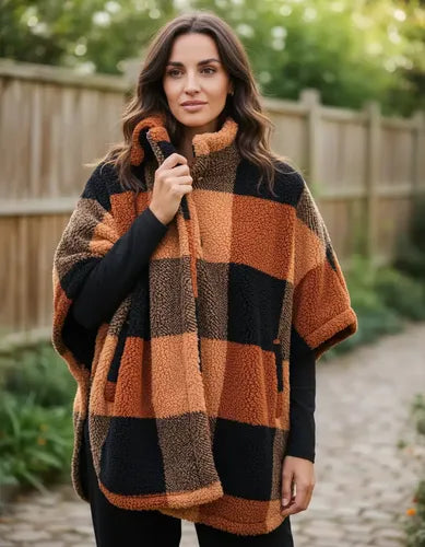 Poncho De Peluche Grande Plus Size