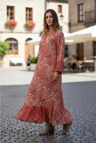 Vestido Largo De Seda Hindú Amplio Mod. 79