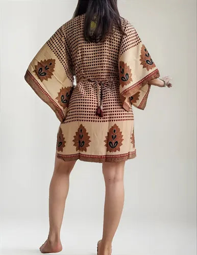 Vestido Blusa Túnica De Seda Hindú Importado Amplio Boho