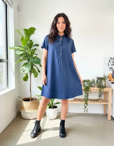 Vestido Jean Denim Talle Grande Talle Especial