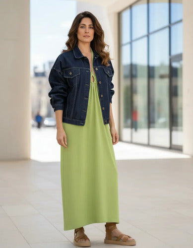 Campera De Jean Costura Contratono Modelo Grande Negro L Liso